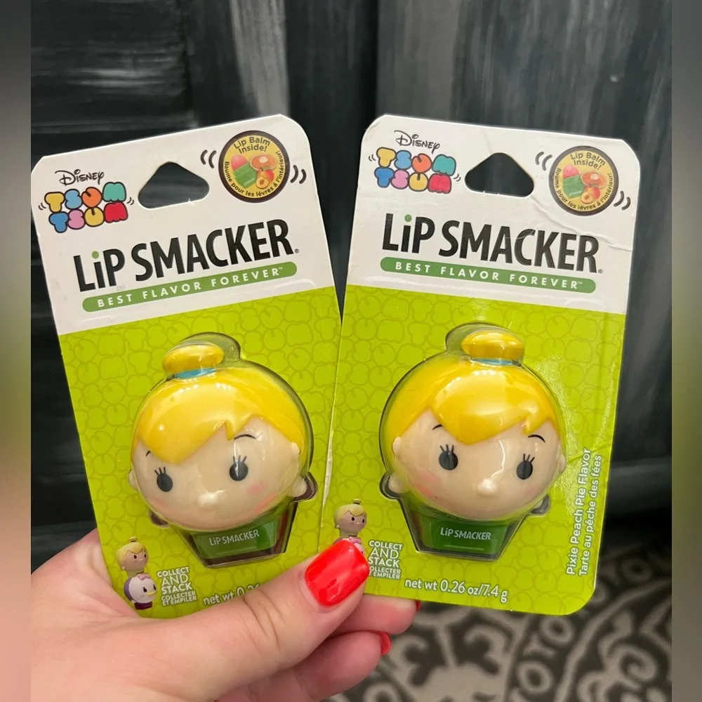 NWT Lip Smacker Disney Tsum Tsum Tinkerbell Pixie Peach Pie Lip Balm